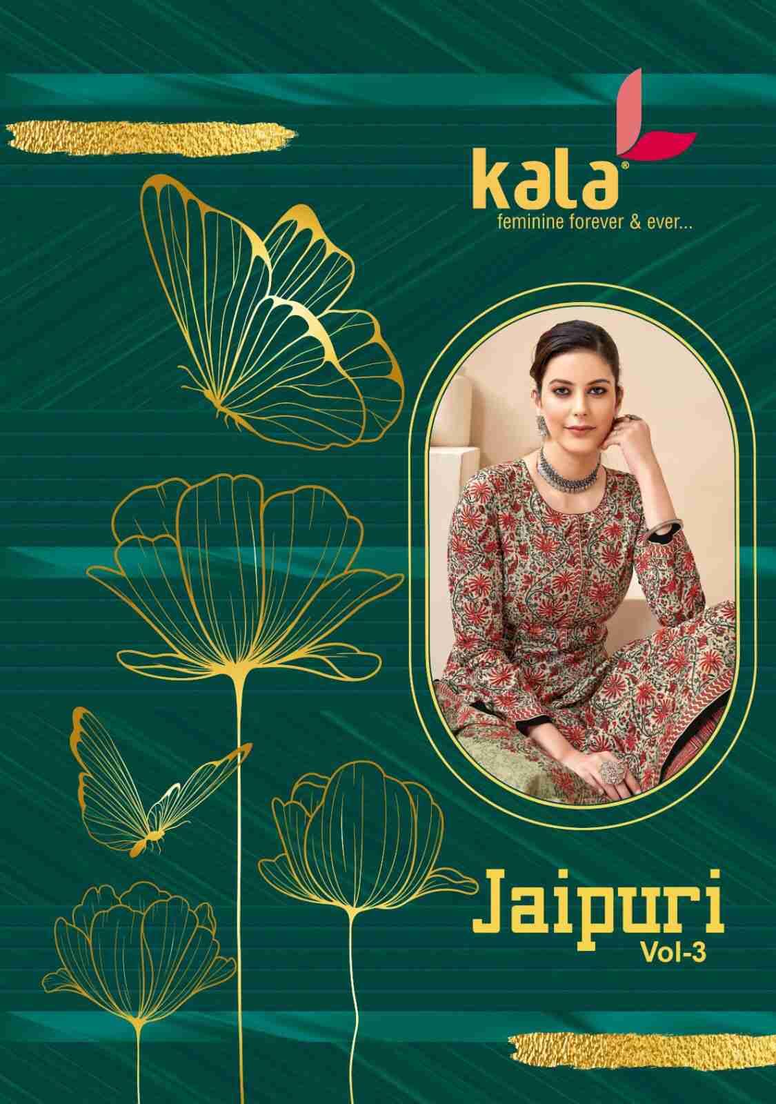 Jaipuri Vol-3 By Kala 5001 To 5012 Series Beautiful Suits Colorful Stylish Fancy Casual Wear & Ethnic Wear Pure Cotton Print Dresses At Wholesale Price