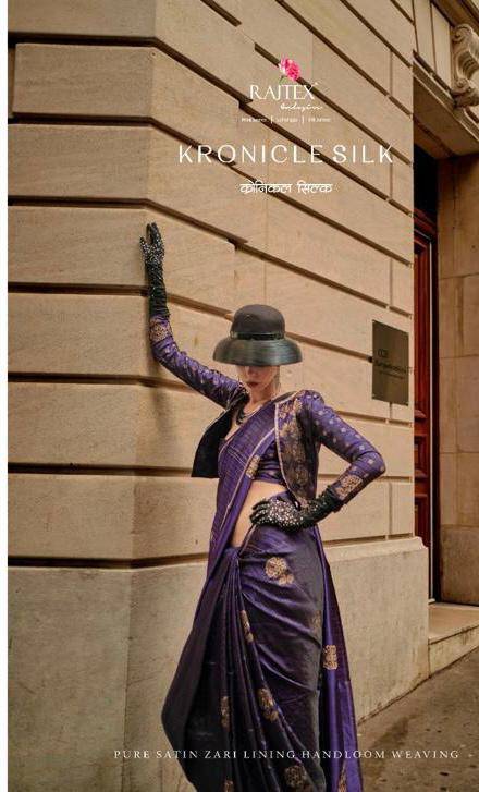 Kronicle Silk By Raj Tex 344001 To 344007 Series Indian Traditional Wear Collection Beautiful Stylish Fancy Colorful Party Wear & Occasional Wear Handloom Silk Print Sarees At Wholesale Price