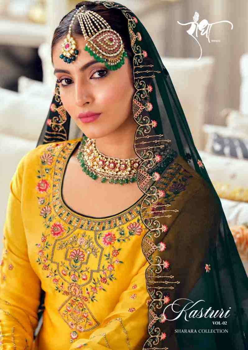 Kasturi Vol-2 By Radha Trendz 861 To 864 Series Beautiful Sharara Suits Colorful Stylish Fancy Casual Wear & Ethnic Wear Silk Georgette Embroidery Dresses At Wholesale Price