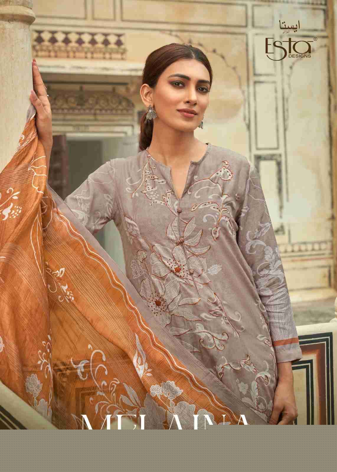 Melaina By Esta Designs 1001 To 1007 Series Beautiful Stylish Festive Suits Fancy Colorful Casual Wear & Ethnic Wear & Ready To Wear Muslin Digital Print Dresses At Wholesale Price