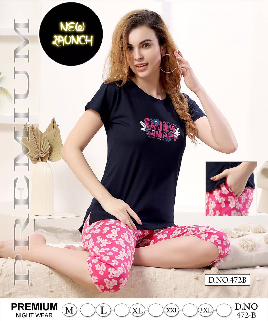 Night Wear Vol-472 By Fashion Talk 472-A To 472-F Series Beautiful Stylish Fancy Colorful Casual Wear & Ethnic Wear Hosiery Cotton Night Suits At Wholesale Price