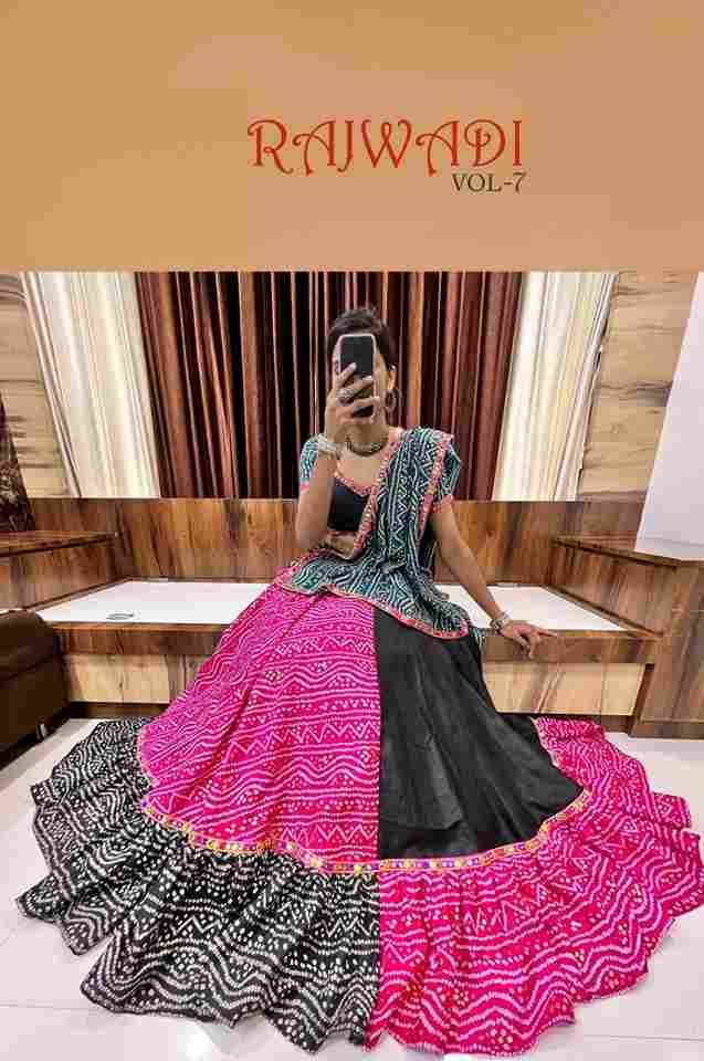 Rajwadi Vol-7 By Aawiya 7036 To 7048 Series Designer Beautiful Navratri Collection Occasional Wear & Party Wear Cotton Lehengas At Wholesale Price