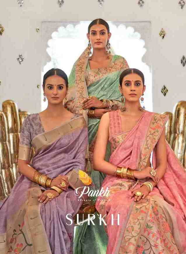Surkh By Pankh Creation 6501 To 6508 Series Indian Traditional Wear Collection Beautiful Stylish Fancy Colorful Party Wear & Occasional Wear Fancy Sarees At Wholesale Price