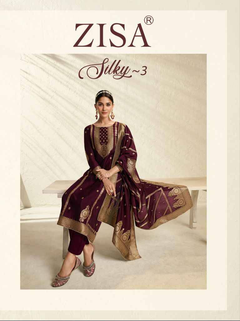 Silky Vol-3 By Zisa 14781 To 14786 Series Beautiful Fetsive Suits Stylish Fancy Colorful Casual Wear & Ethnic Wear Bemberg Silk Jacquard Dresses At Wholesale Price