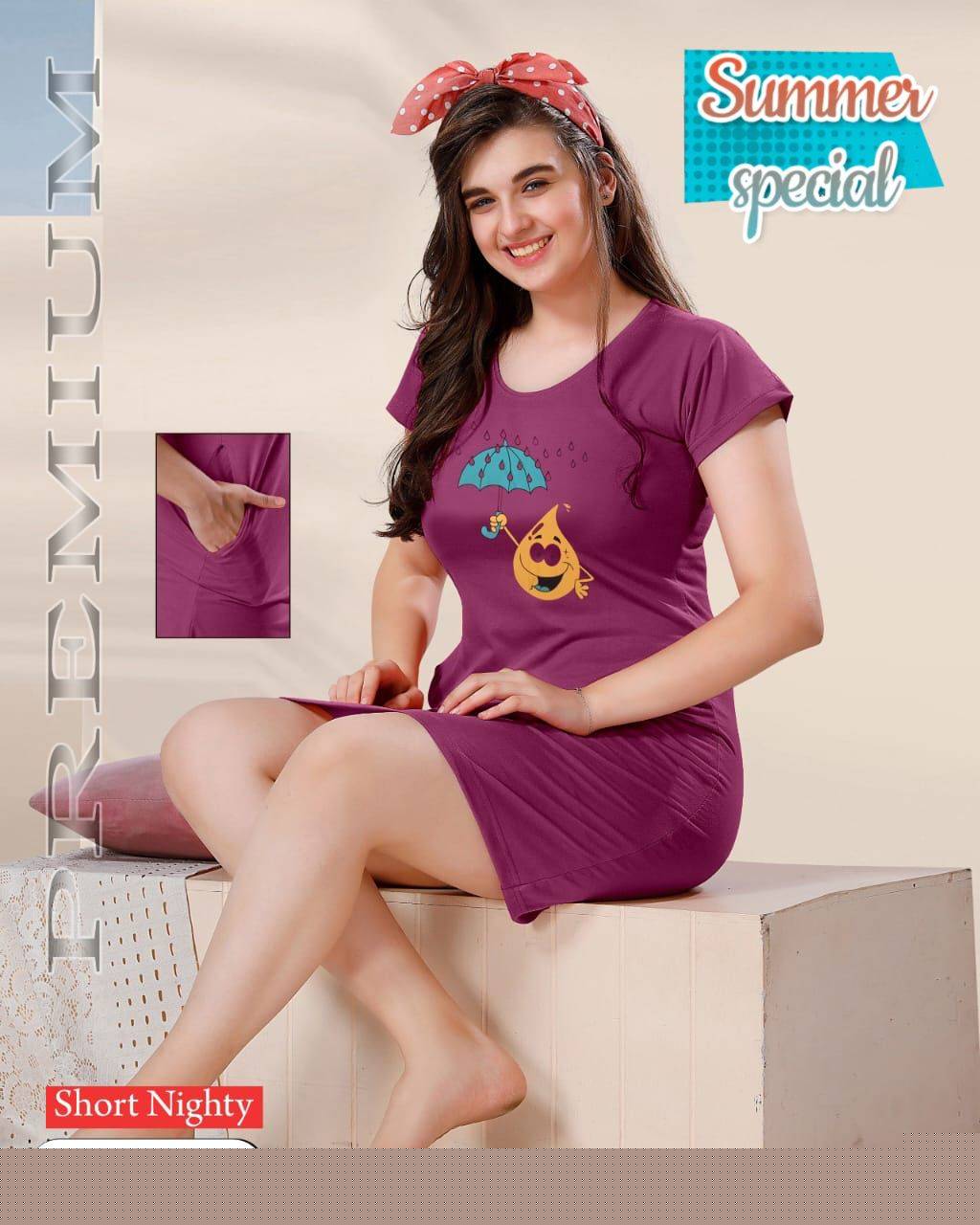 Summer Special Vol-477 By Fashion Talk 477-A To 477-F Series Beautiful Stylish Fancy Colorful Casual Wear & Ethnic Wear Hosiery Cotton Night Suits At Wholesale Price