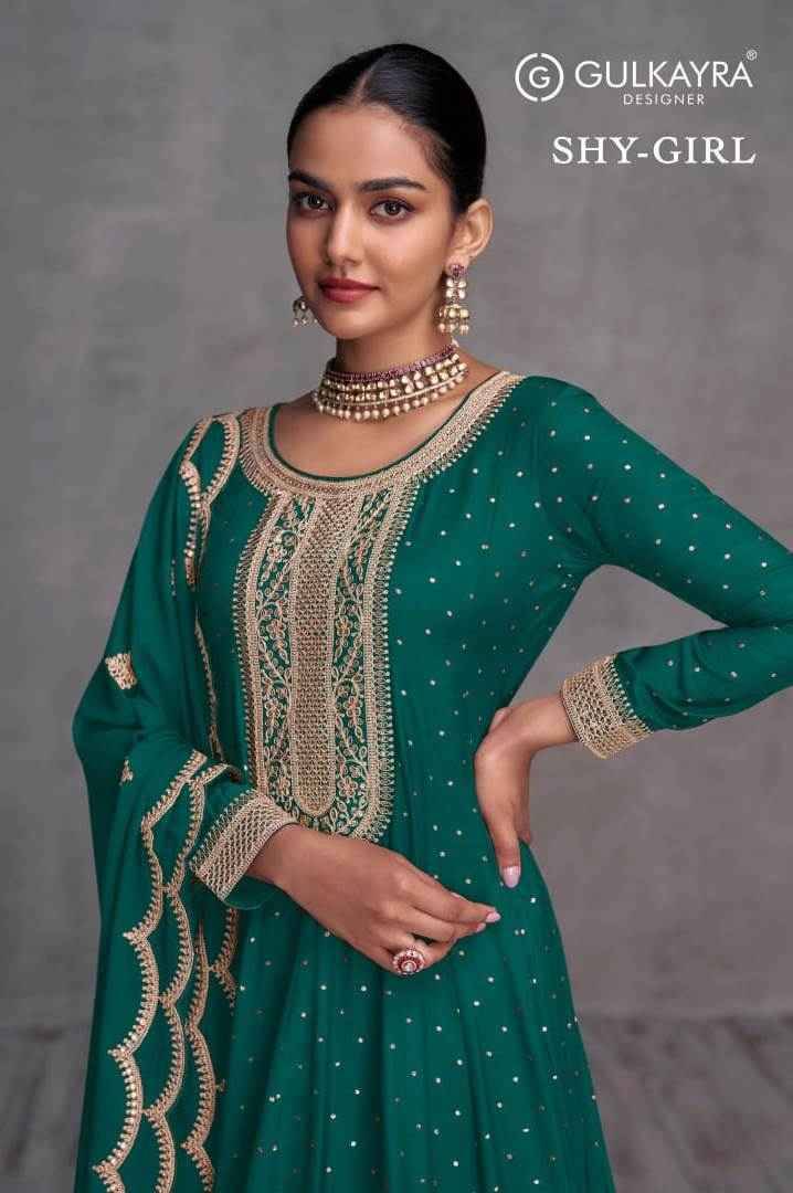 Shy-Girl By Gulkayra Designer 7415-A To 7415-E Series Beautiful Stylish Sharara Suits Fancy Colorful Casual Wear & Ethnic Wear & Ready To Wear Pure Georgette Dresses At Wholesale Price