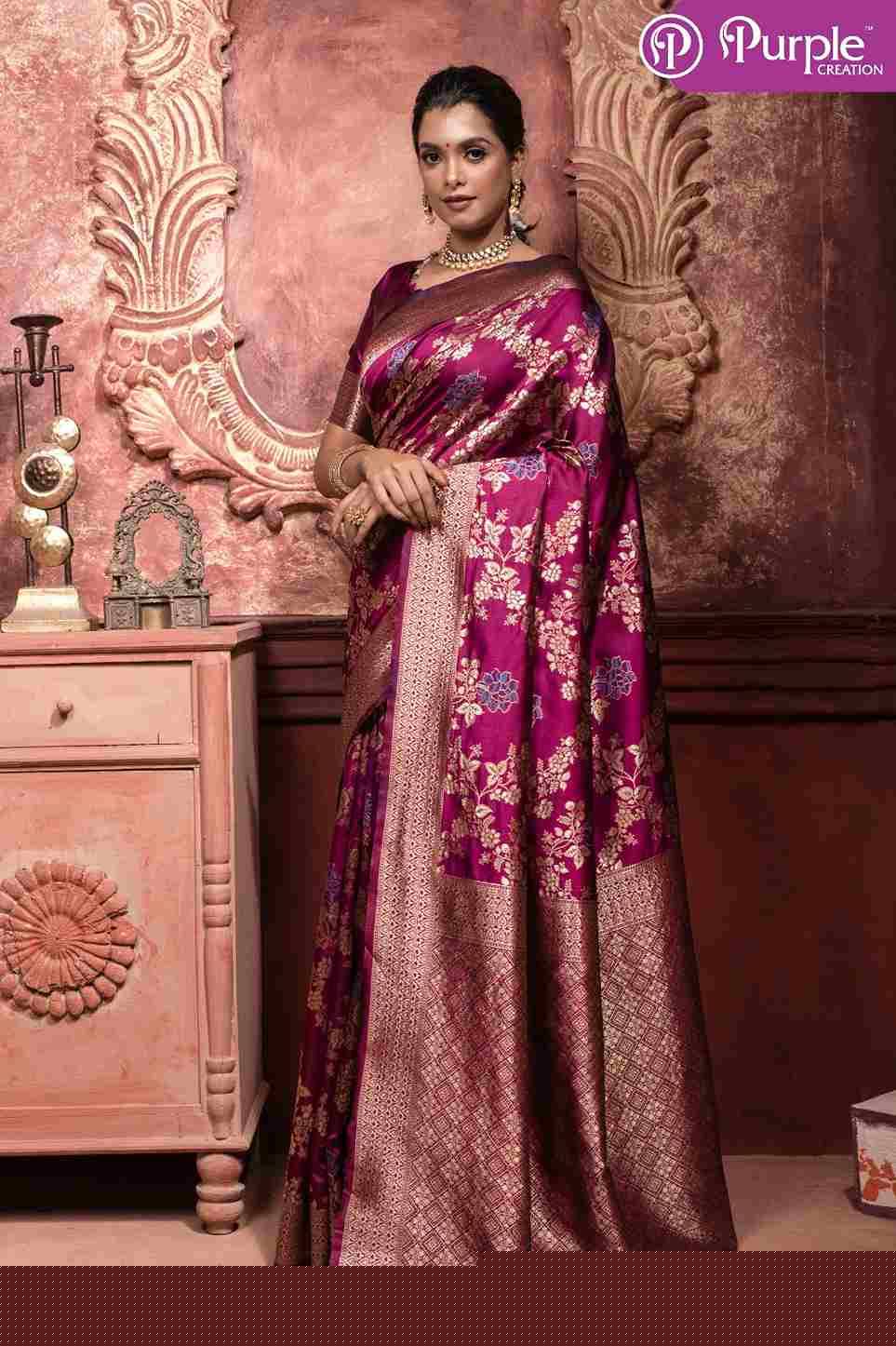 Zari Vol-4 By Purple Creation 01 To 04 Series Indian Traditional Wear Collection Beautiful Stylish Fancy Colorful Party Wear & Occasional Wear Banarasi Silk Sarees At Wholesale Price
