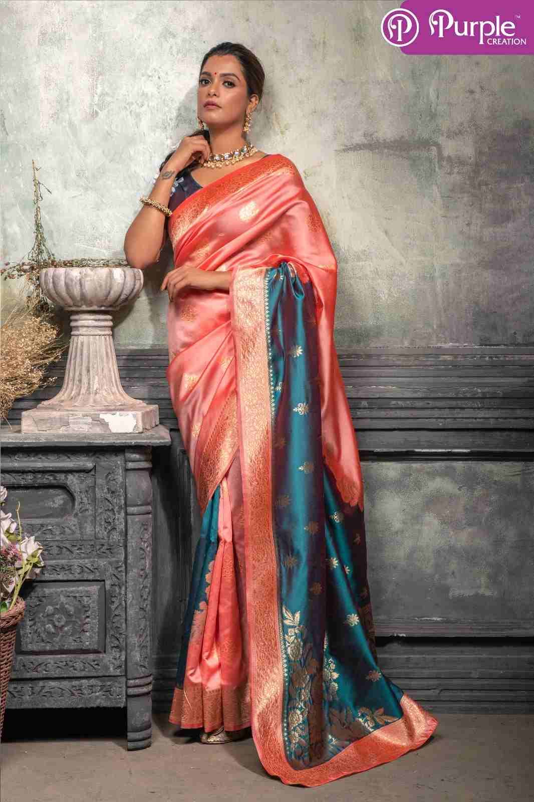 Zari Vol-5 By Purple Creation 01 To 04 Series Indian Traditional Wear Collection Beautiful Stylish Fancy Colorful Party Wear & Occasional Wear Banarasi Silk Sarees At Wholesale Price