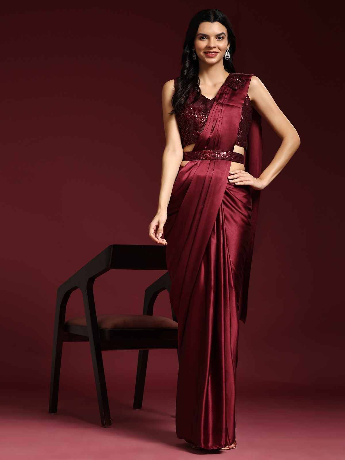 101109 By Amoha Trendz 101109-A To 101109-C Series Indian Traditional Wear Collection Beautiful Stylish Fancy Colorful Party Wear & Occasional Wear Imported Satin Sarees At Wholesale Price