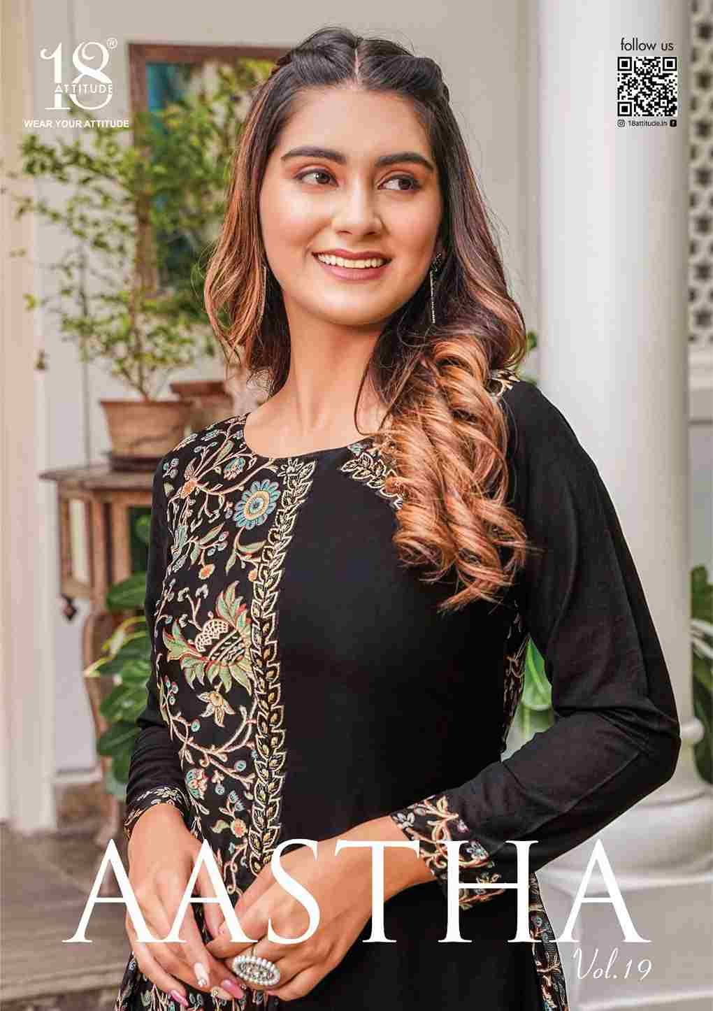 Aastha Vol-19 By 18 Attitude 1901 To 1907 Series Beautiful Stylish Fancy Colorful Casual Wear & Ethnic Wear Bemberg Viscose Georgette Gowns At Wholesale Price