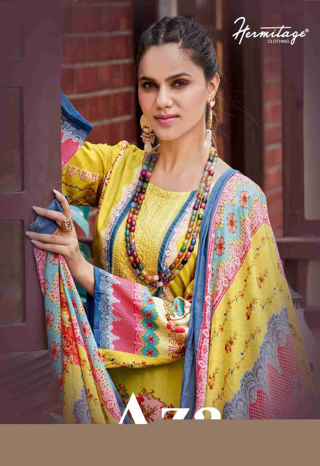 Aza Vol-4 By Hermitage 4001 To 4006 Series Beautiful Festival Suits Stylish Fancy Colorful Casual Wear & Ethnic Wear Pure Viscose Cotton Print Dresses At Wholesale Price