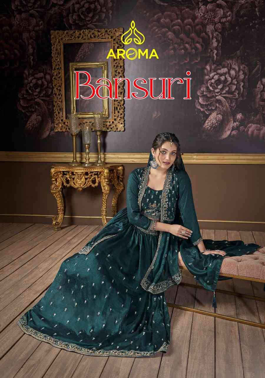 Bansuri By Aroma 1150 To 1153 Series Designer Beautiful Wedding Bridal Collection Occasional Wear & Party Wear Premium Silk Lehengas At Wholesale Price