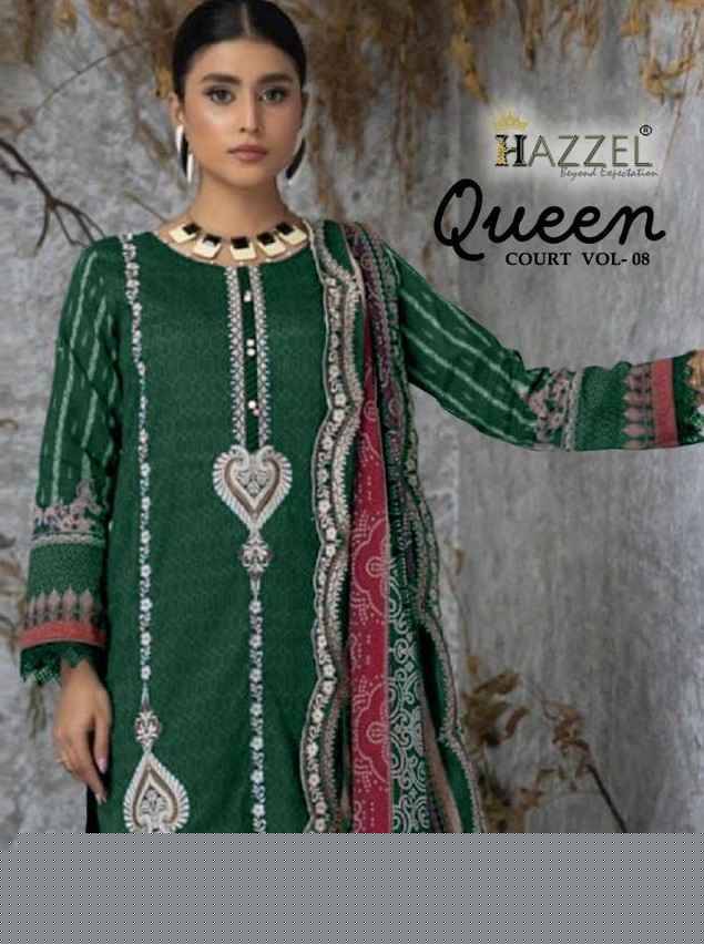 Best Of Queens Court Vol-8 By Hazzel 8001-A To 8001-E Series Beautiful Pakistani Suits Colorful Stylish Fancy Casual Wear & Ethnic Wear Pure Cotton Embroidered Dresses At Wholesale Price