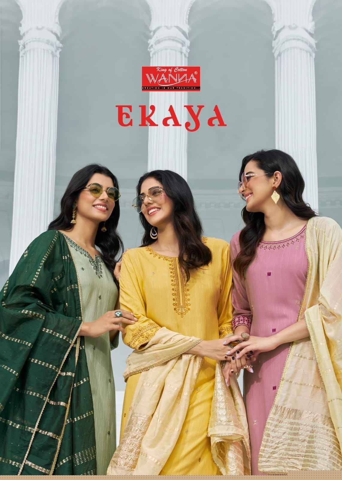 Ekaya By Wanna 1001 To 1007 Series Beautiful Stylish Festive Suits Fancy Colorful Casual Wear & Ethnic Wear & Ready To Wear Pure Viscose Embroidered Dresses At Wholesale Price