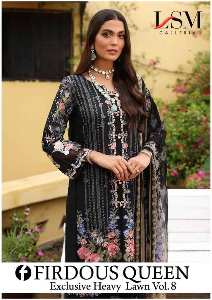 Firdous Queen Vol-8 By Lsm Galleria 81 To 86 Series Beautiful Pakistani Suits Stylish Fancy Colorful Casual Wear & Ethnic Wear Pure Lawn Dresses At Wholesale Price