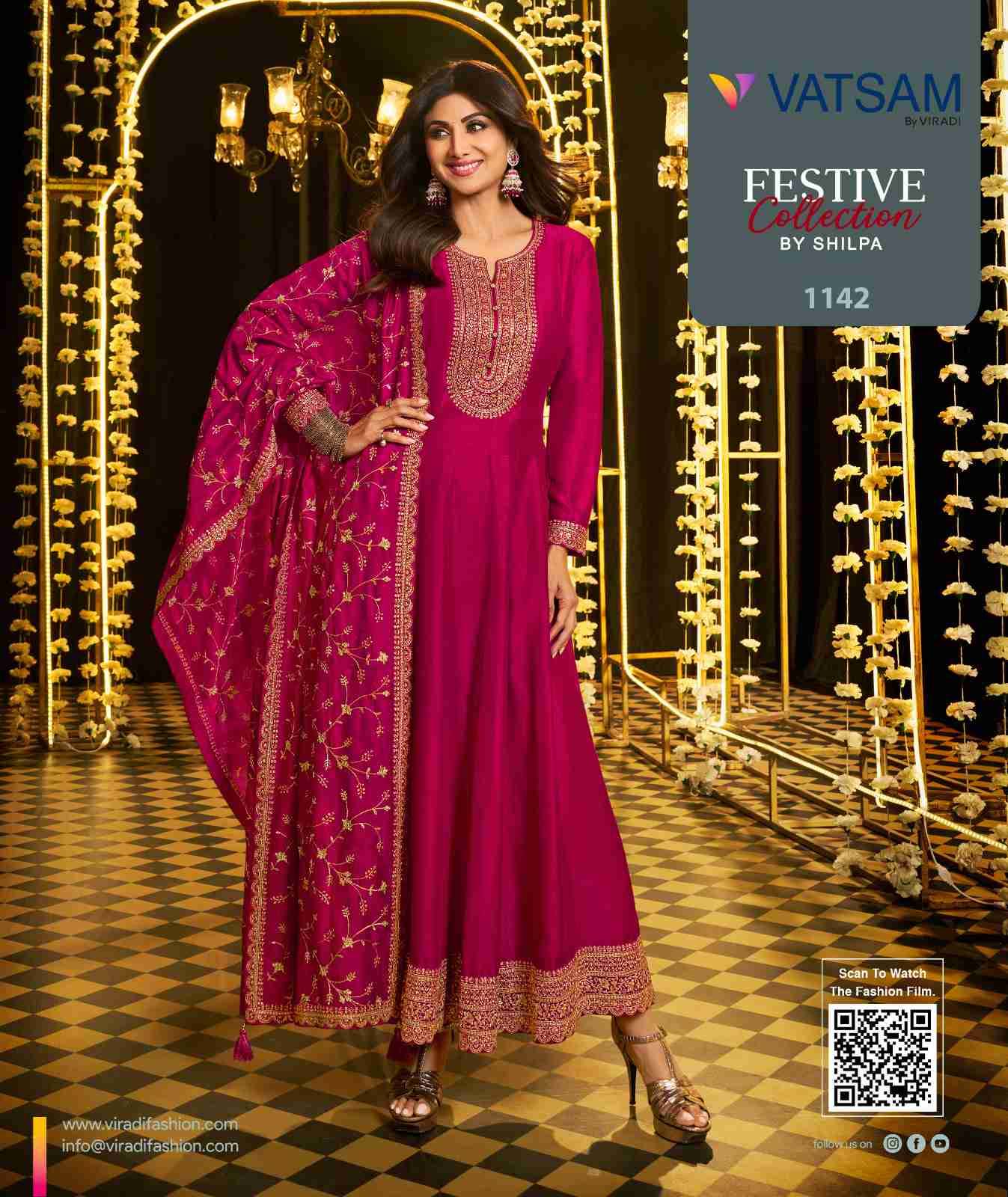  Festive Collection By Vatsam 1141 To 1144 Series Beautiful Suits Colorful Stylish Fancy Casual Wear & Ethnic Wear Georgette Silk Dresses At Wholesale Price