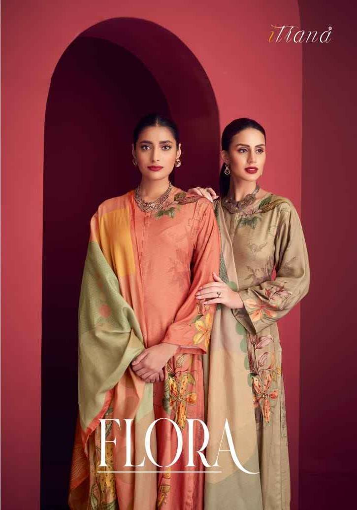 Flora By Itrana Beautiful Stylish Festive Suits Fancy Colorful Casual Wear & Ethnic Wear & Ready To Wear Staple Twill Print Dresses At Wholesale Price