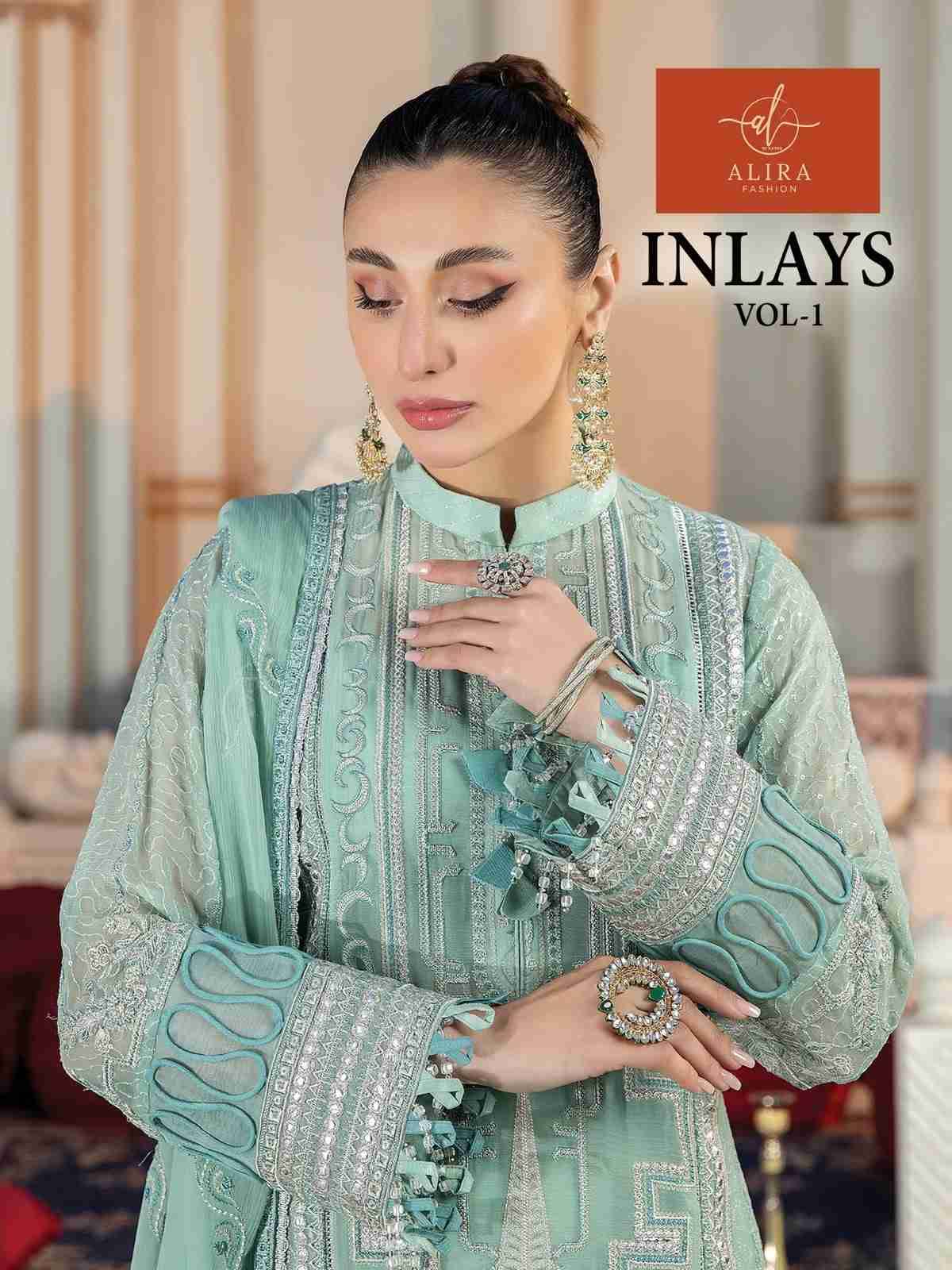 Inlays Vol-1 By Alira 18 To 19 Series Beautiful Pakistani Suits Colorful Stylish Fancy Casual Wear & Ethnic Wear Georgette Embroidered Dresses At Wholesale Price