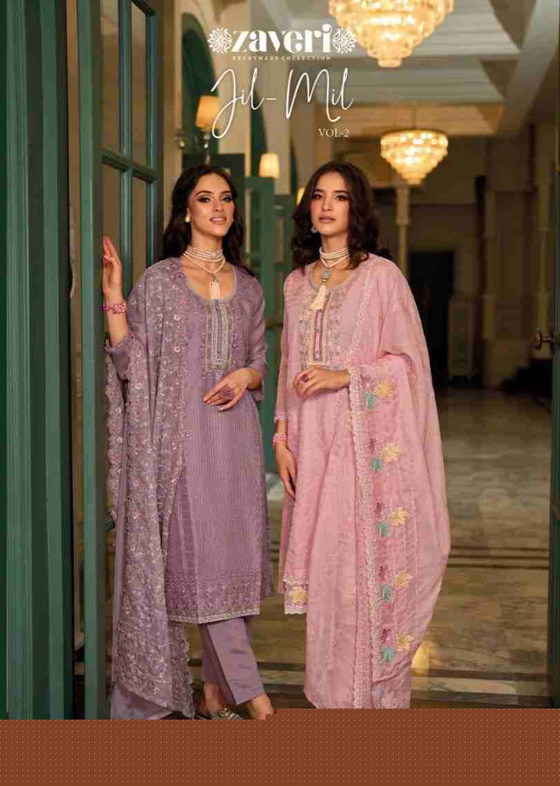 Jil-Mil Vol-2 By Zaveri 1237 To 1239 Series Designer Festive Suits Beautiful Fancy Colorful Stylish Party Wear & Occasional Wear Soft Organza Dresses At Wholesale Price