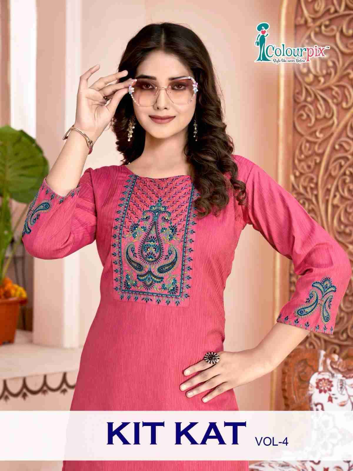 Kit Kat Vol-4 By Colourpix 4001 To 4006 Series Designer Stylish Fancy Colorful Beautiful Party Wear & Ethnic Wear Collection Rayon Embroidered Kurtis At Wholesale Price
