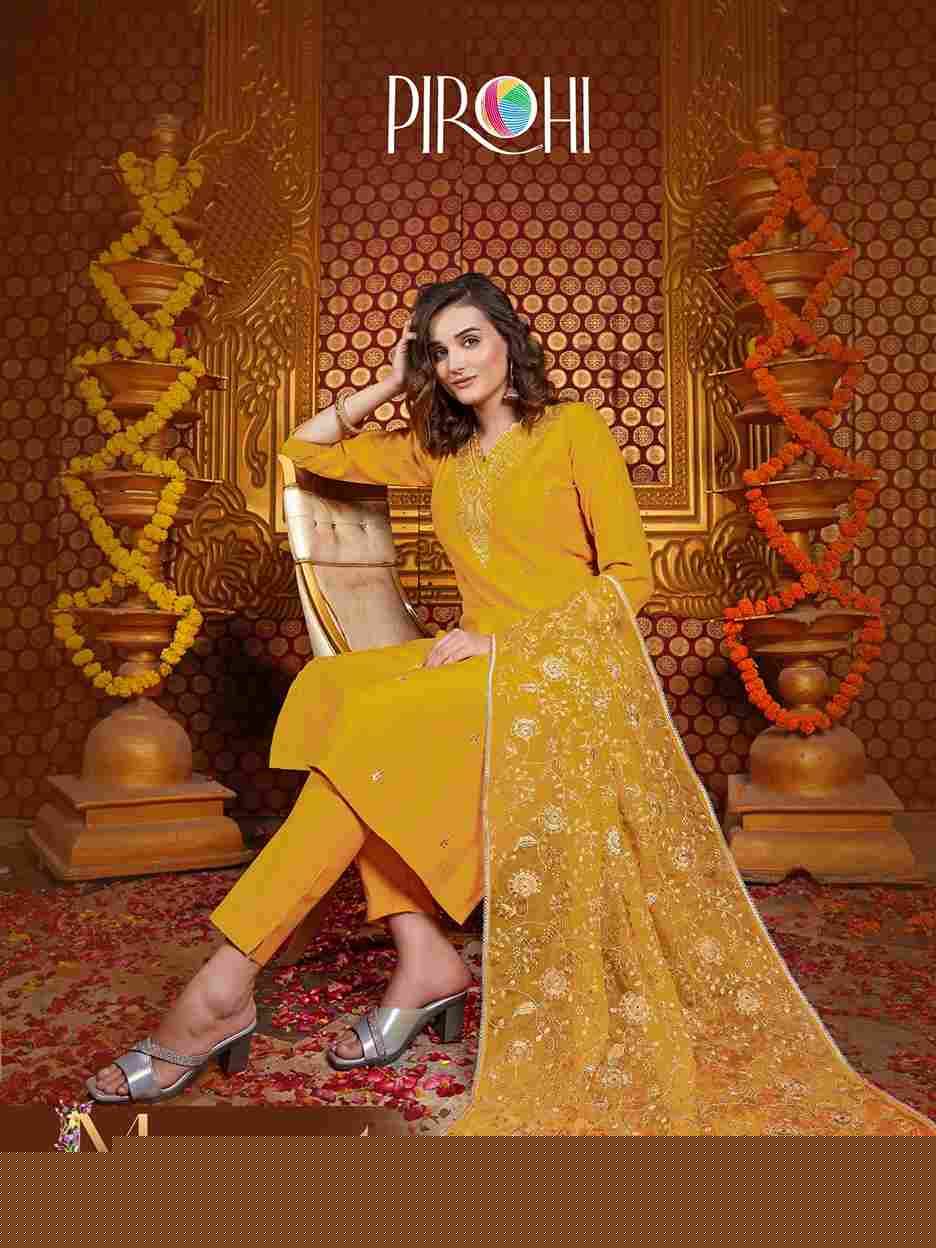 Mannat By Pirohi 1001 To 1004 Series Festive Suits Beautiful Fancy Colorful Stylish Party Wear & Occasional Wear Dola Silk Embroidered Dresses At Wholesale Price