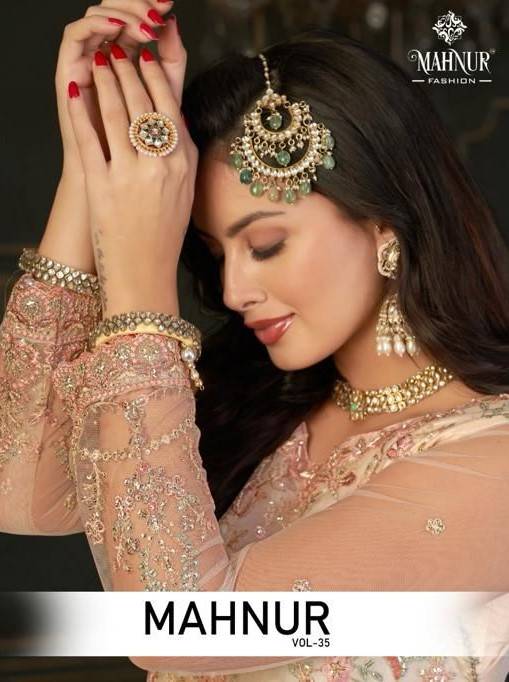 Mahnur Vol-35 By Mahnur Fashion 35001 To 35002 Series Designer Pakistani Suits Beautiful Fancy Colorful Stylish Party Wear & Occasional Wear Organza Embroidered Dresses At Wholesale Price