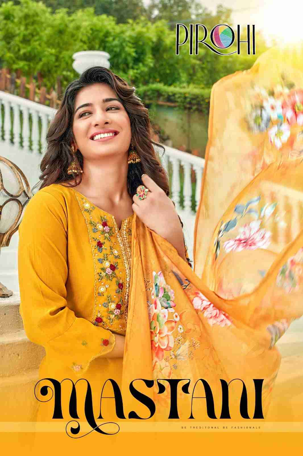 Mastani By Pirohi 10001 To 10004 Series Beautiful Stylish Suits Fancy Colorful Casual Wear & Ethnic Wear & Ready To Wear Viscose Silk Dresses At Wholesale Price