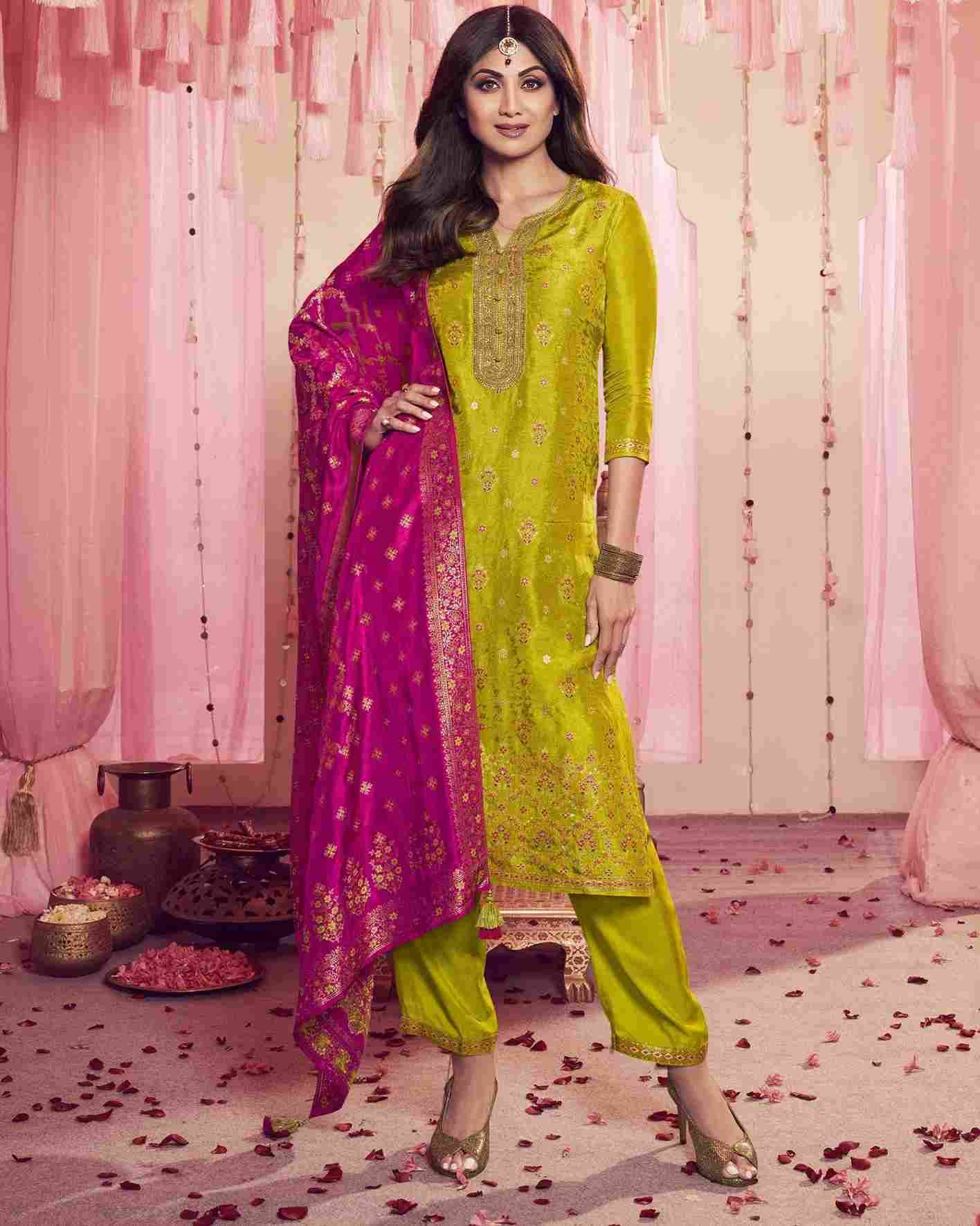 Mehandi By Vatsam 1411 To 1414 Series Designer Suits Collection Beautiful Stylish Colorful Fancy Party Wear & Occasional Wear Georgette Silk/Jacquard Dresses At Wholesale Price