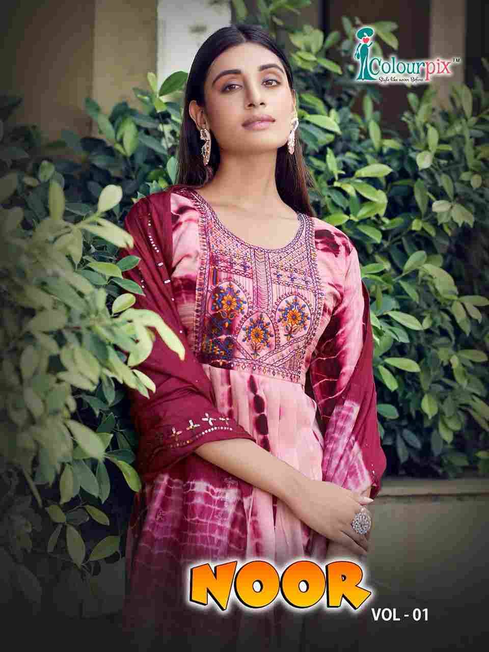Noor Vol-1 By Colourpix 1001 To 1006 Series Beautiful Festive Suits Stylish Fancy Colorful Casual Wear & Ethnic Wear Pure Viscose Print Dresses At Wholesale Price