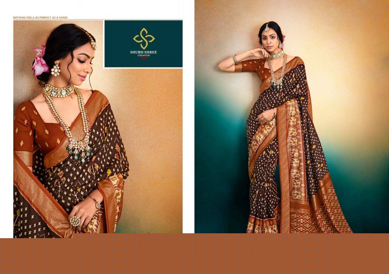 Prabhatam By Shubh Shree 101 To 112 Series Indian Traditional Wear Collection Beautiful Stylish Fancy Colorful Party Wear & Occasional Wear Georgette Silk Sarees At Wholesale Price