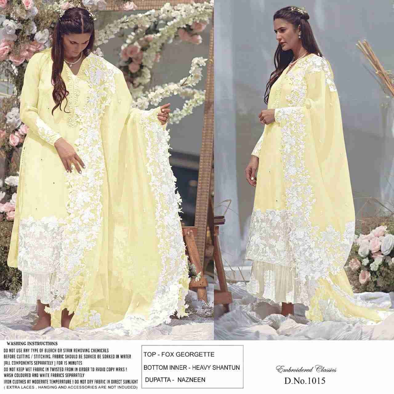  Rose Tex 1015 Colours By Rose Tex 1015-A To 1015-D Series Beautiful Stylish Suits Fancy Colorful Casual Wear & Ethnic Wear & Ready To Wear Heavy Faux Georgette Dresses At Wholesale Price