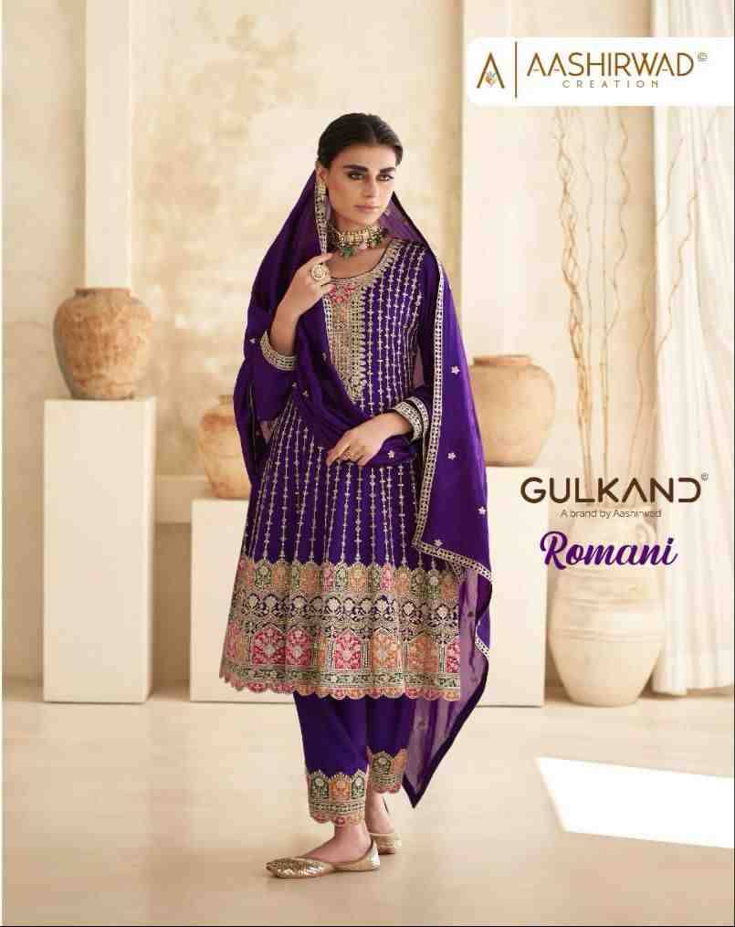 Romani By Aashirwad Creation 9774 To 9777 Series Beautiful Festive Suits Colorful Stylish Fancy Casual Wear & Ethnic Wear Premium Silk Embroidered Dresses At Wholesale Price