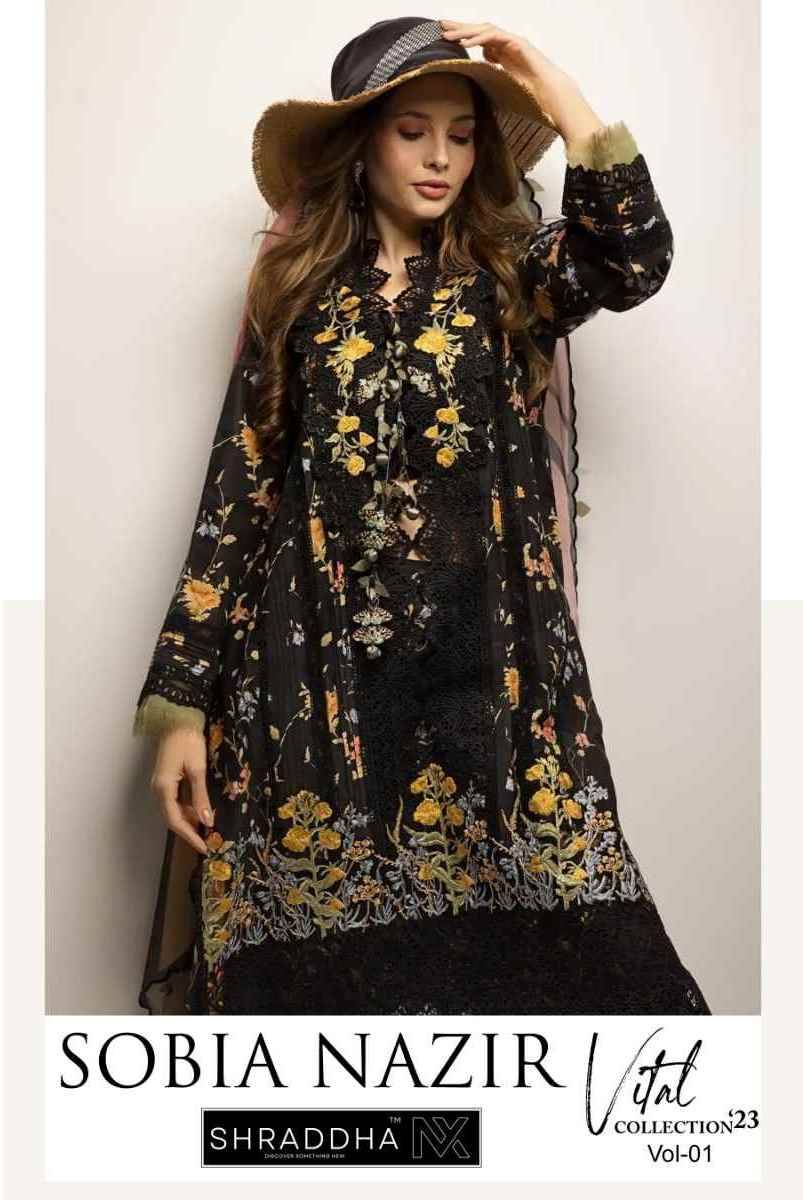 Sobia Nazir Vol-1 By Shraddha Nx 1001 To 1004 Series Beautiful Pakistani Suits Colorful Stylish Fancy Casual Wear & Ethnic Wear Lawn Cotton Print With Embroidered Dresses At Wholesale Price