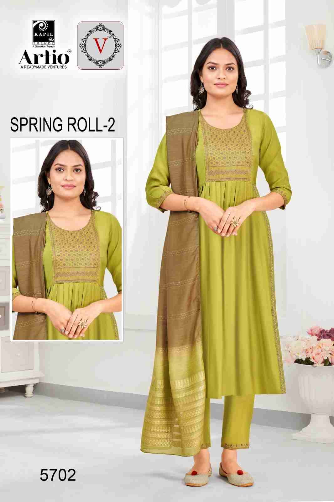 Spring Roll Vol-2 By Artio 57001 To 57008 Series Beautiful Festive Suits Colorful Stylish Fancy Casual Wear & Ethnic Wear Pure Viscose Silk With Work Dresses At Wholesale Price