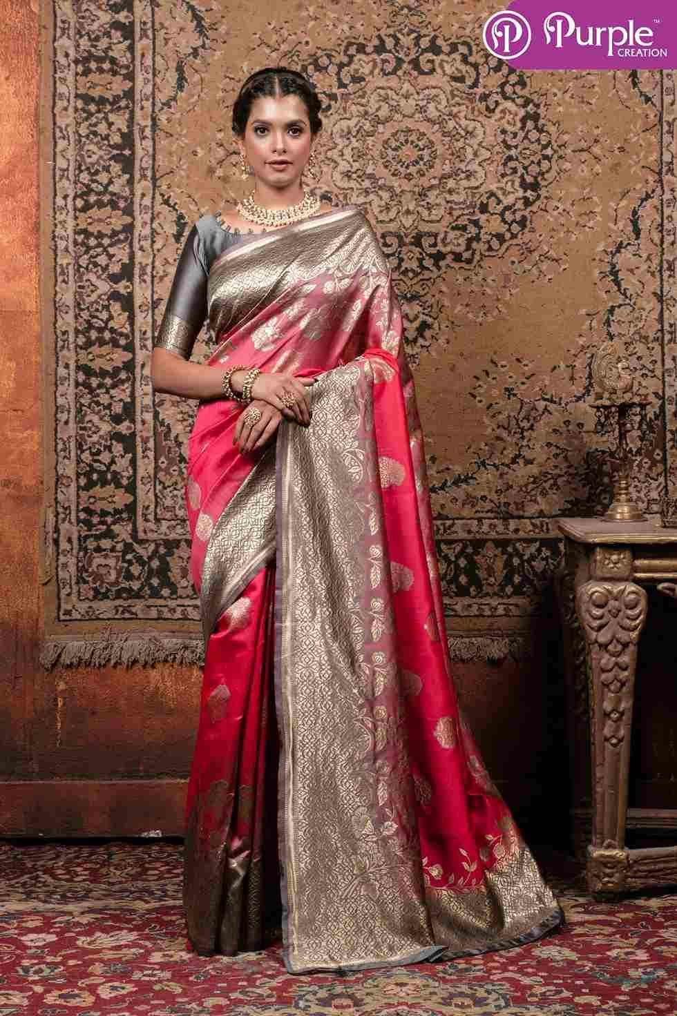 Zari Vol-6 By Purple Creation 01 To 04 Series Indian Traditional Wear Collection Beautiful Stylish Fancy Colorful Party Wear & Occasional Wear Banarasi Silk Sarees At Wholesale Price