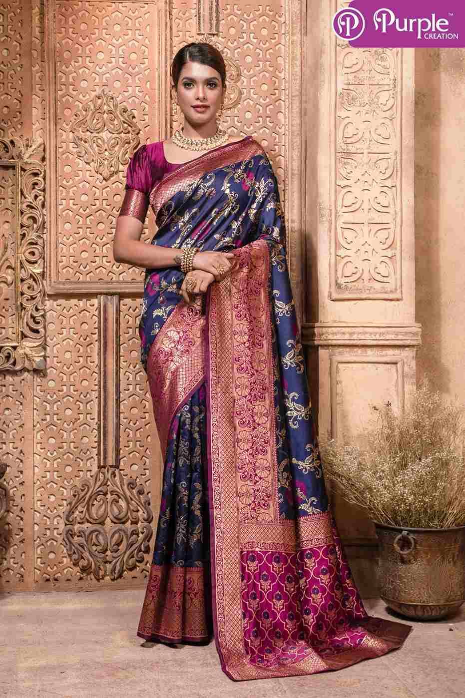 Zari Vol-7 By Purple Creation 01 To 04 Series Indian Traditional Wear Collection Beautiful Stylish Fancy Colorful Party Wear & Occasional Wear Banarasi Silk Sarees At Wholesale Price