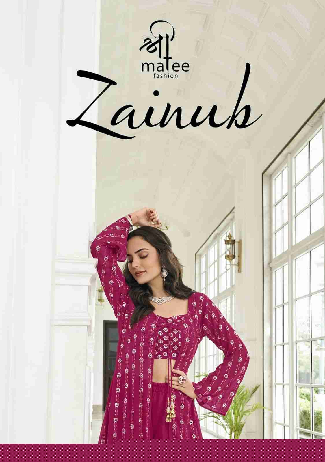 Zainub By Shree Matee Fashion 133 To 135 Series Beautiful Stylish Fancy Colorful Casual Wear & Ethnic Wear Pure Faux Georgette Tops With Palazzo At Wholesale Price