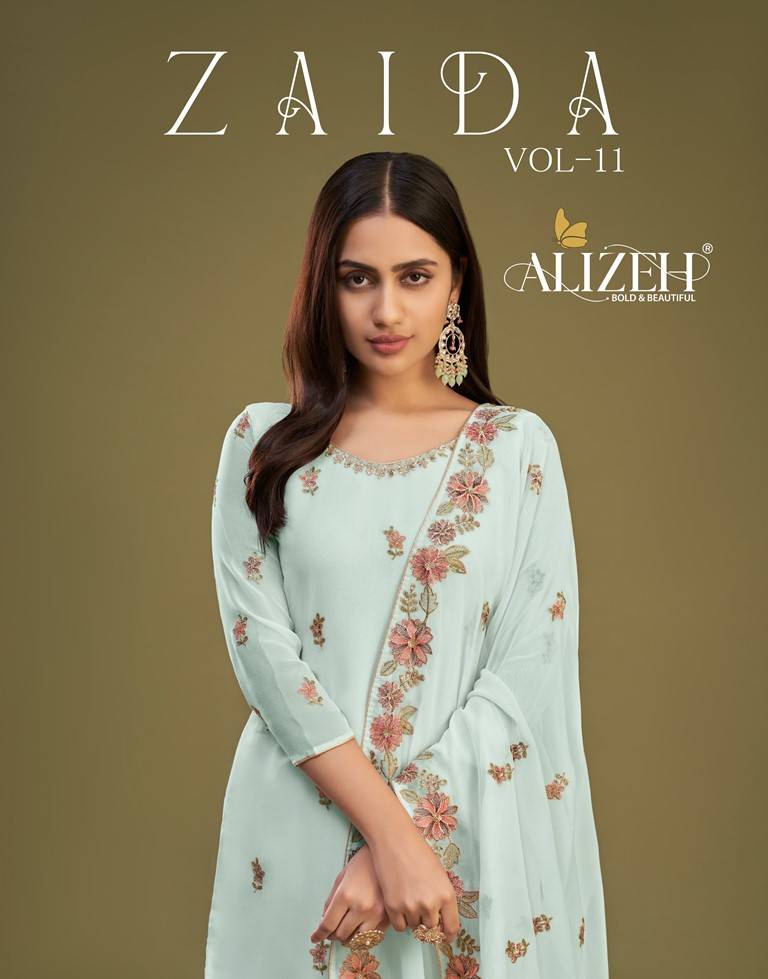 Zaida Vol-11 By Alizeh 2051-A To 2051-D Series Beautiful Suits Colorful Stylish Fancy Casual Wear & Ethnic Wear Georgette Dresses At Wholesale Price