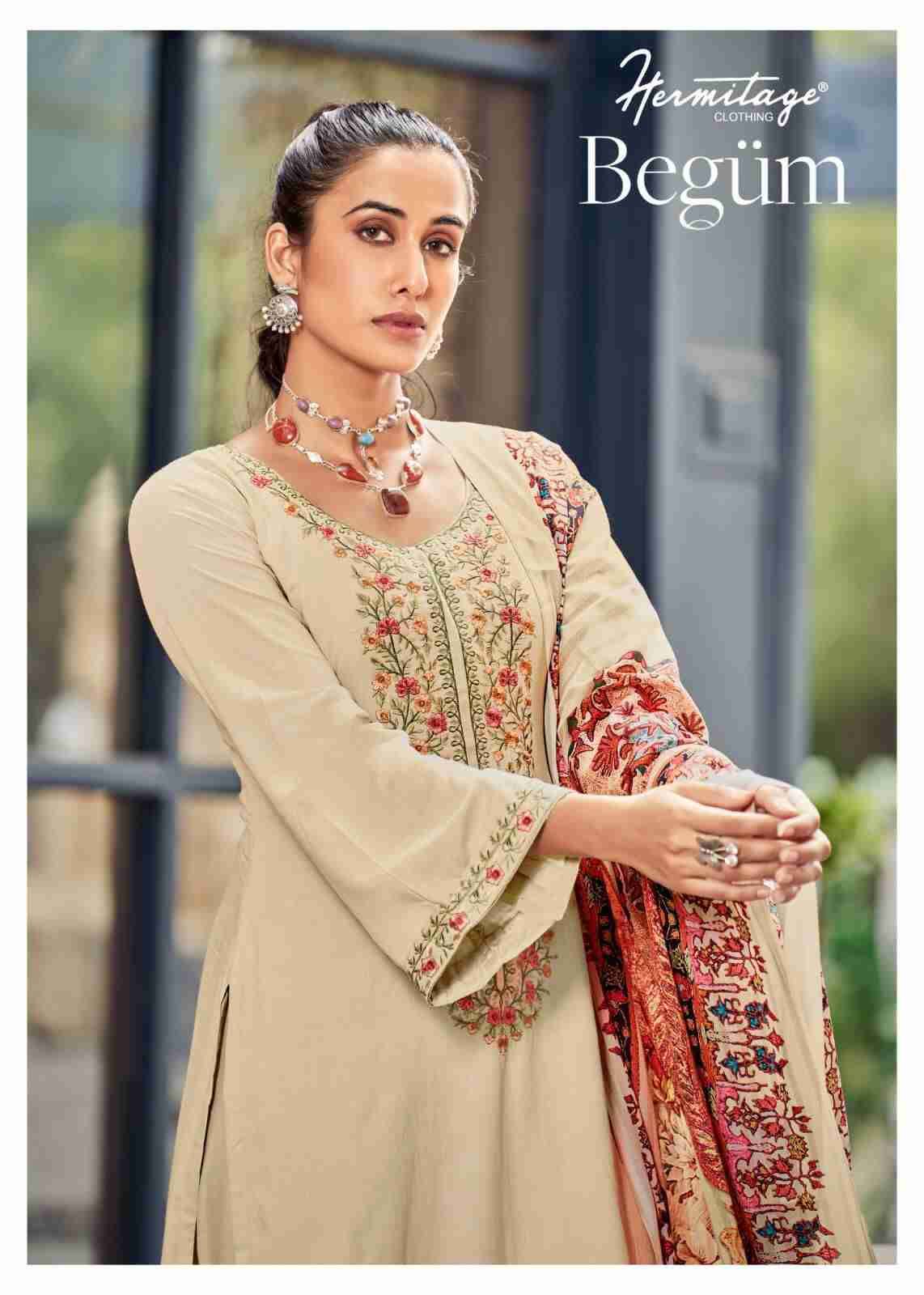 Begum By Hermitage 101 To 1005 Series Beautiful Festive Suits Stylish Fancy Colorful Party Wear & Occasional Wear Pure Viscose Rayon Cotton Dresses At Wholesale Price