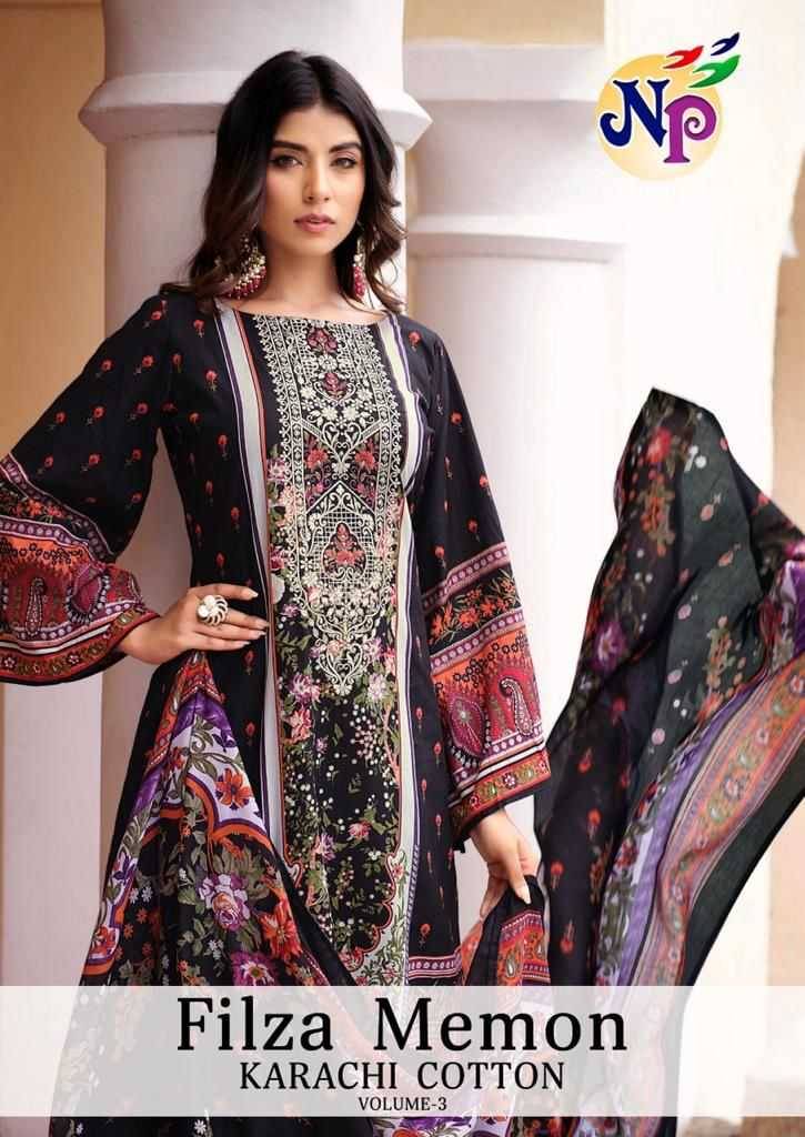 Filza Memon Vol-3 By Nand Gopal Print 3001 To 3008 Series Beautiful Festive Suits Stylish Fancy Colorful Casual Wear & Ethnic Wear Pure Cotton Digital Print Dresses At Wholesale Price