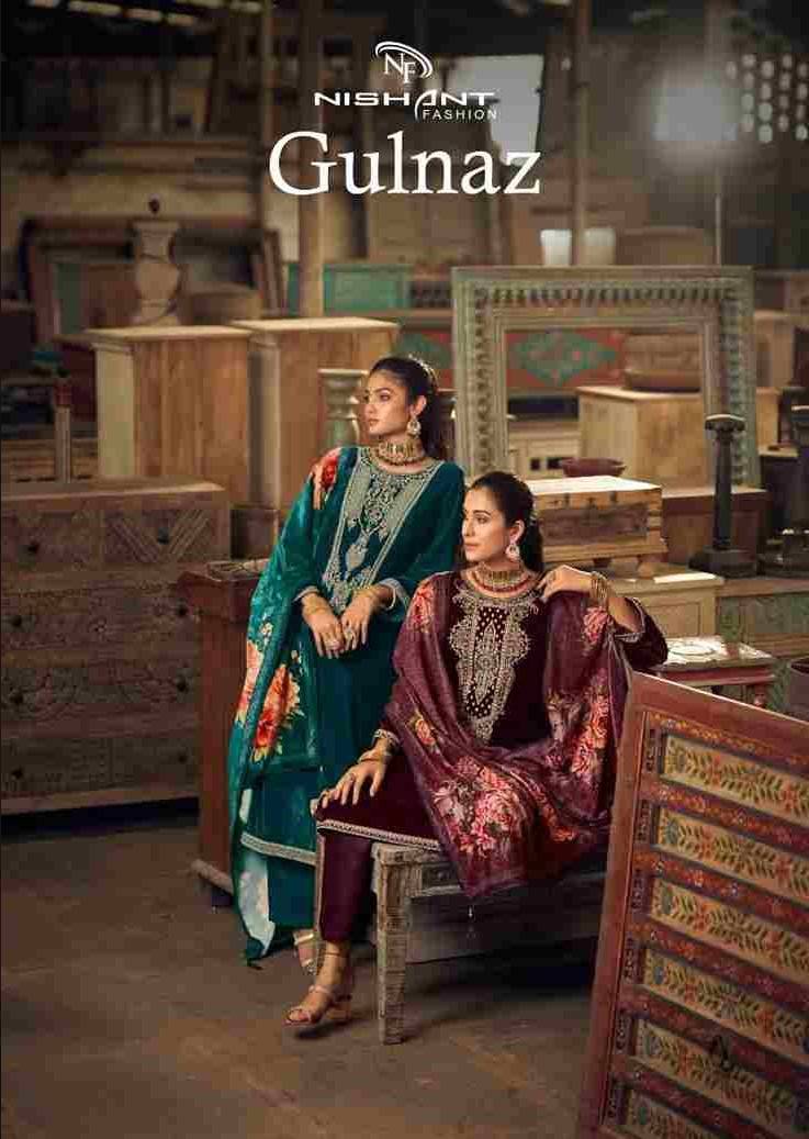 Gulnaz By Nishant Fashion 56001 To 56006 Series Beautiful Festive Suits Colorful Stylish Fancy Casual Wear & Ethnic Wear Pure Velvet Embroidered Dresses At Wholesale Price