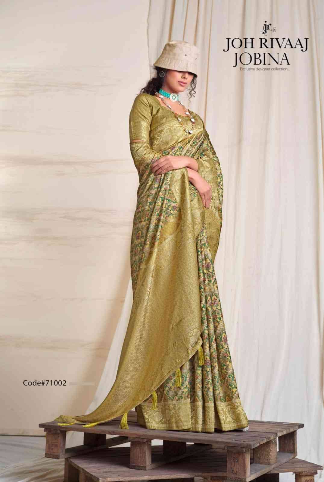 Jobina By Jov Rivaaj 71001 To 71009 Series Indian Traditional Wear Collection Beautiful Stylish Fancy Colorful Party Wear & Occasional Wear Dola Silk Sarees At Wholesale Price