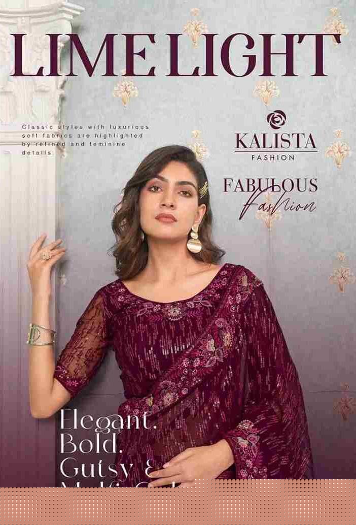 Limelight By Kalista Fashion 20001 To 20006 Series Indian Traditional Wear Collection Beautiful Stylish Fancy Colorful Party Wear & Occasional Wear Faux Georgette Sarees At Wholesale Price