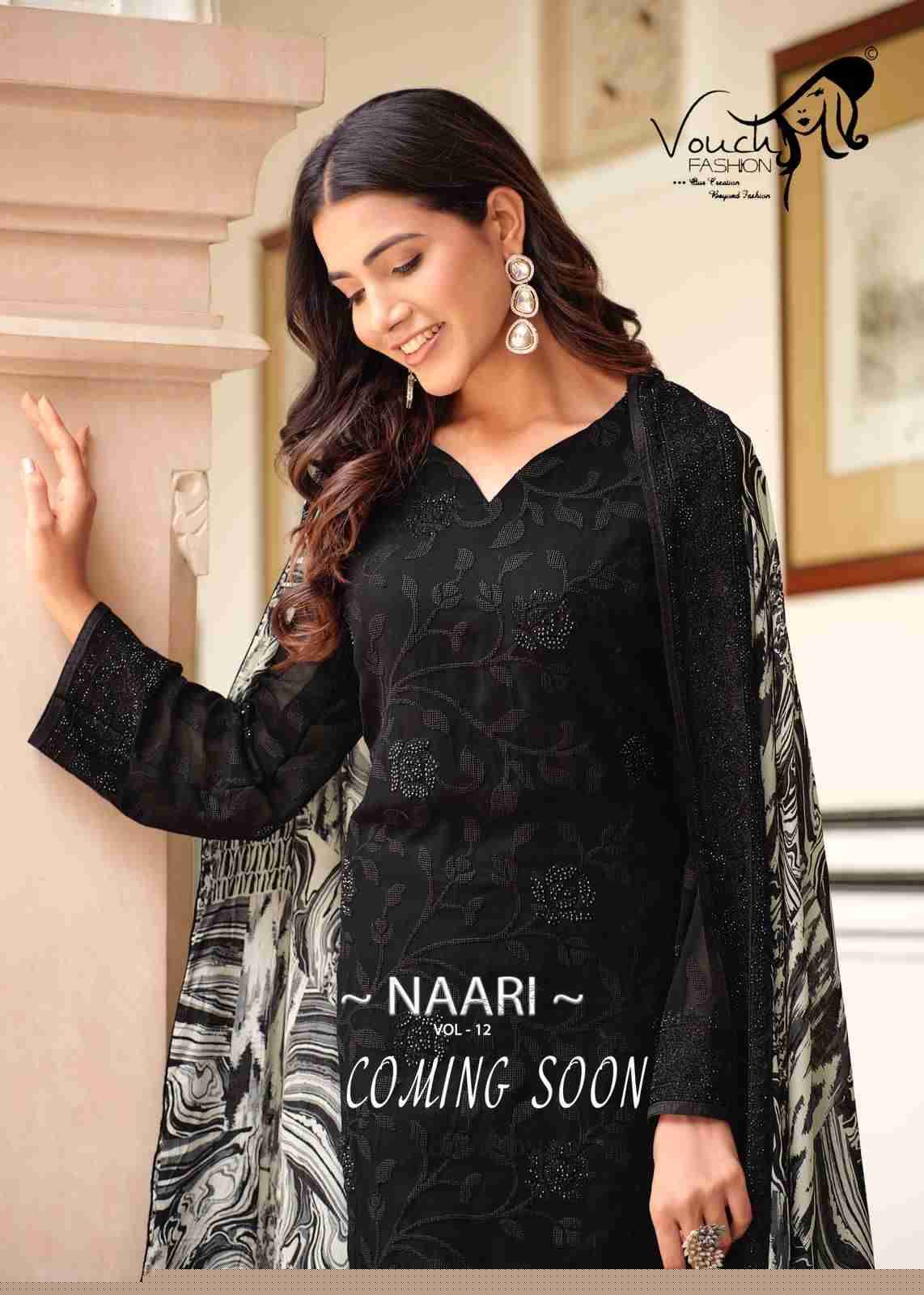 Naari Vol-12 By Vouche 12001 To 12004 Series Beautiful Stylish Festive Suits Fancy Colorful Casual Wear & Ethnic Wear & Ready To Wear Heavy Georgette Printed Dresses At Wholesale Price