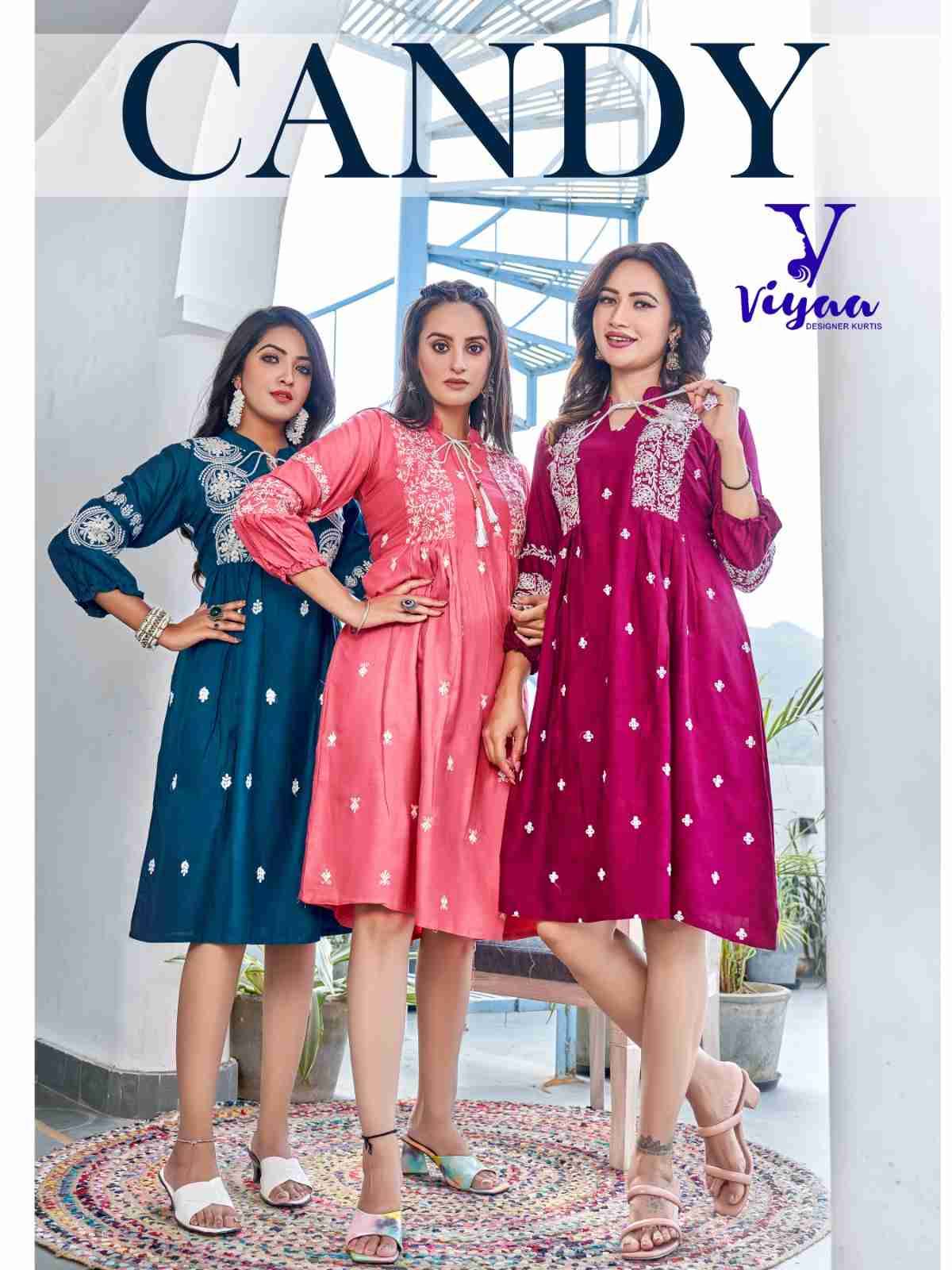 Candy By Viyaa Designer 01 To 08 Series Designer Festive Suits Collection Beautiful Stylish Fancy Colorful Party Wear & Occasional Wear Rayon Slub Kurtis At Wholesale Price