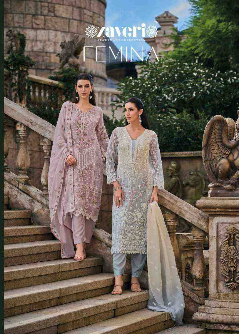 Femina 1217 Series By Zaveri 1217 To 1220 Series Designer Stylish Fancy Colorful Beautiful Party Wear & Ethnic Wear Collection Soft Organza Dresses At Wholesale Price