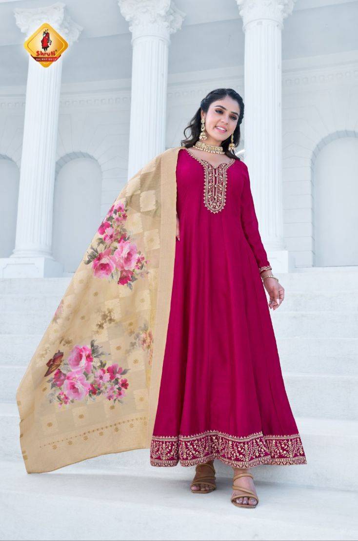 Ghunghat By Shruti 01 To 04 Series Beautiful Stylish Fancy Colorful Casual Wear & Ethnic Wear Viscose Silk Gowns With Dupatta At Wholesale Price