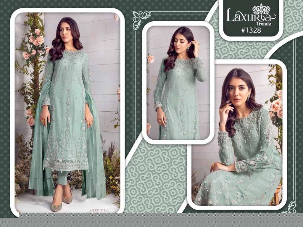 Luxuria Trendz Hit Design 1328 By Luxuria Beautiful Pakistani Suits Stylish Fancy Colorful Party Wear & Occasional Wear Faux Georgette Embroidered Dresses At Wholesale Price
