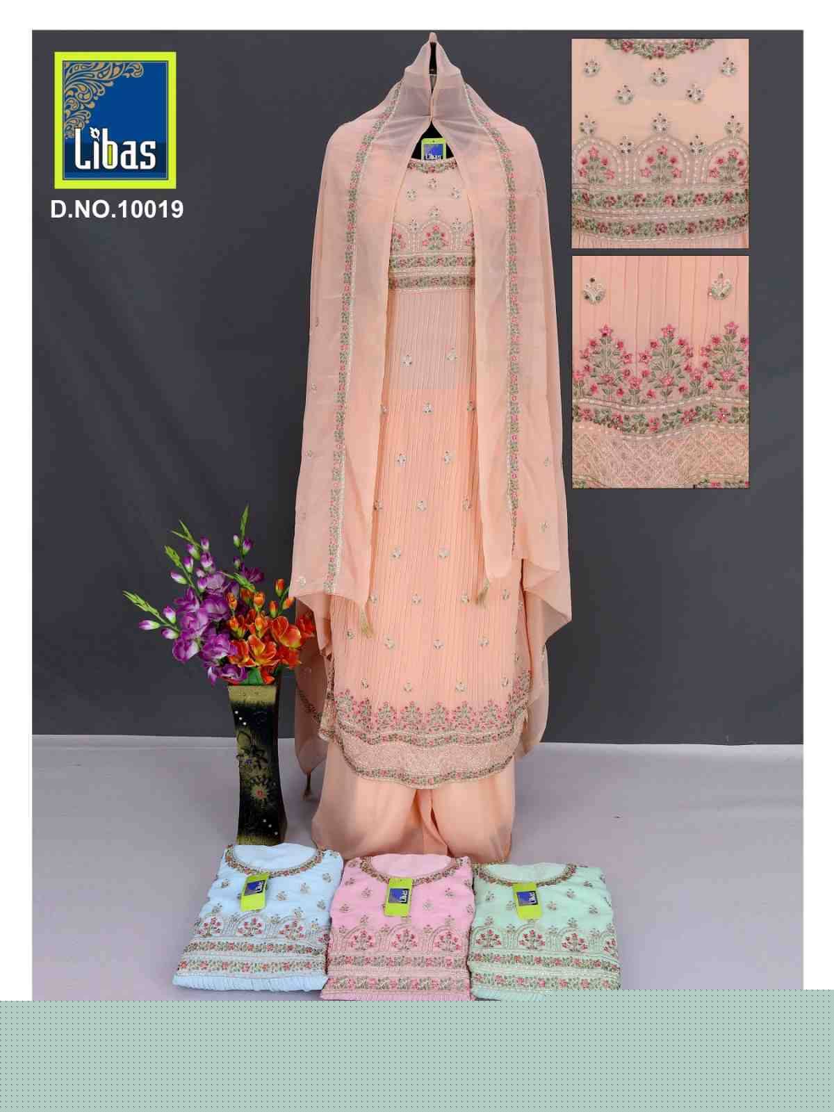 Libas 10019 Colours By Libas 10019-A To 10019-D Series Beautiful Stylish Sharara Suits Fancy Colorful Casual Wear & Ethnic Wear & Ready To Wear Faux Georgette Dresses At Wholesale Price