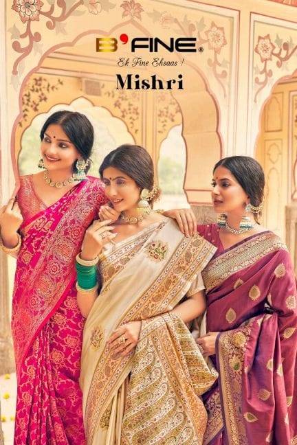 Mishri By Bfine 1189 To 1194 Series Indian Traditional Wear Collection Beautiful Stylish Fancy Colorful Party Wear & Occasional Wear Silk Sarees At Wholesale Price